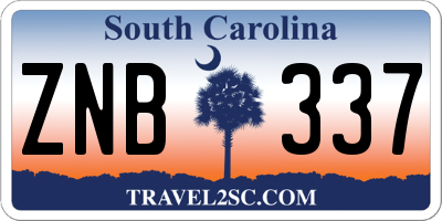 SC license plate ZNB337