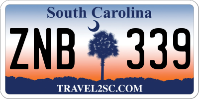 SC license plate ZNB339