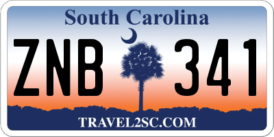SC license plate ZNB341
