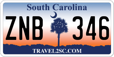 SC license plate ZNB346