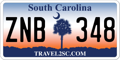 SC license plate ZNB348