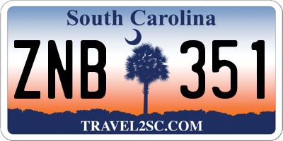 SC license plate ZNB351