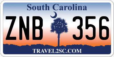 SC license plate ZNB356