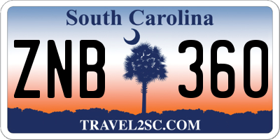 SC license plate ZNB360