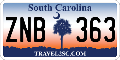 SC license plate ZNB363