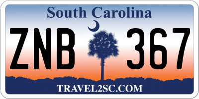 SC license plate ZNB367