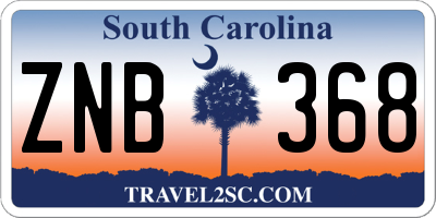 SC license plate ZNB368