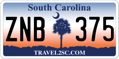 SC license plate ZNB375