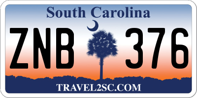 SC license plate ZNB376