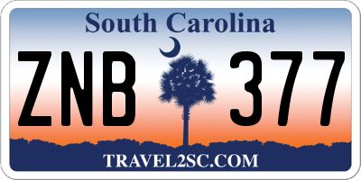 SC license plate ZNB377