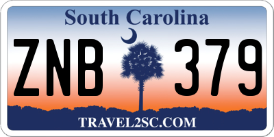 SC license plate ZNB379