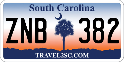 SC license plate ZNB382