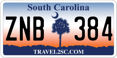 SC license plate ZNB384
