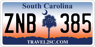 SC license plate ZNB385