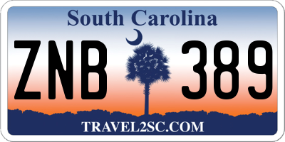 SC license plate ZNB389