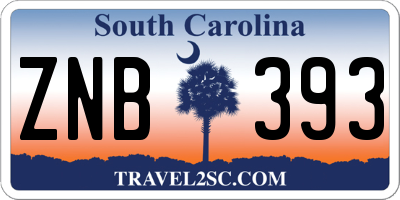SC license plate ZNB393
