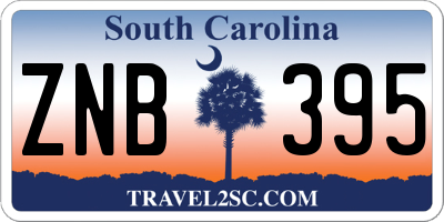 SC license plate ZNB395