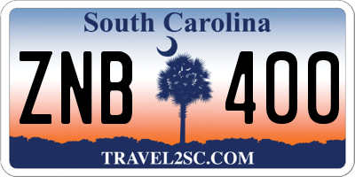 SC license plate ZNB400