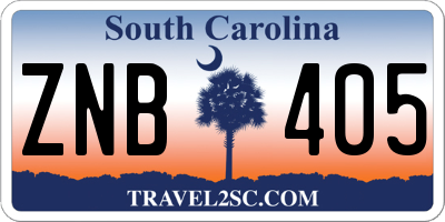 SC license plate ZNB405