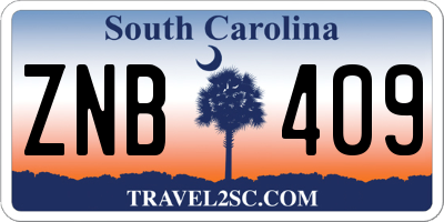 SC license plate ZNB409