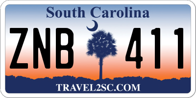 SC license plate ZNB411