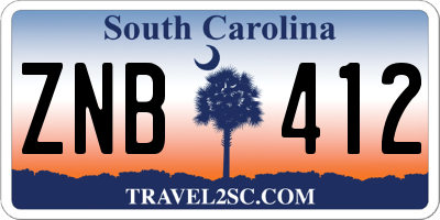 SC license plate ZNB412