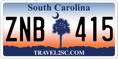 SC license plate ZNB415