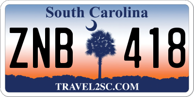 SC license plate ZNB418