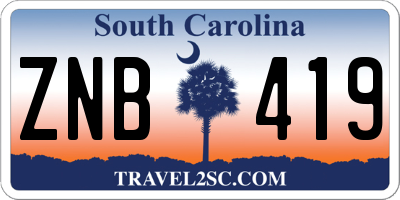 SC license plate ZNB419
