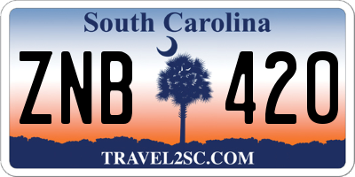 SC license plate ZNB420