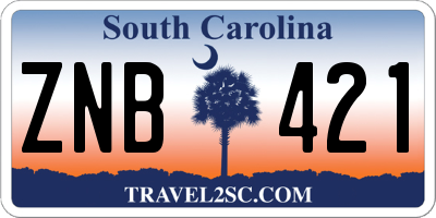 SC license plate ZNB421