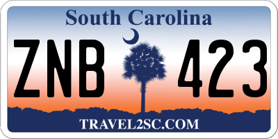 SC license plate ZNB423