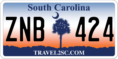 SC license plate ZNB424