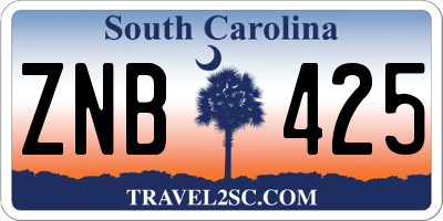 SC license plate ZNB425