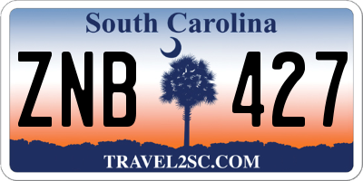 SC license plate ZNB427