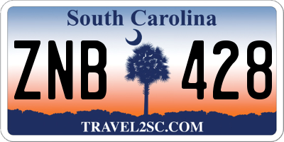 SC license plate ZNB428