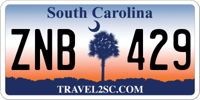 SC license plate ZNB429