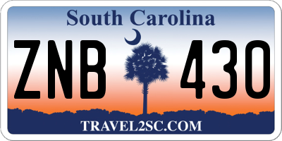SC license plate ZNB430