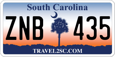 SC license plate ZNB435