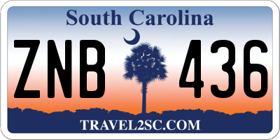 SC license plate ZNB436