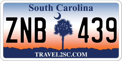 SC license plate ZNB439
