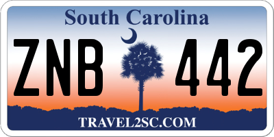SC license plate ZNB442