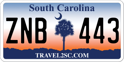 SC license plate ZNB443