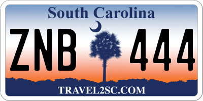 SC license plate ZNB444