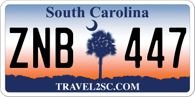 SC license plate ZNB447
