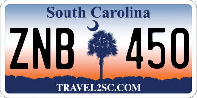 SC license plate ZNB450