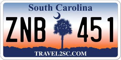 SC license plate ZNB451