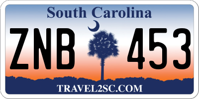 SC license plate ZNB453