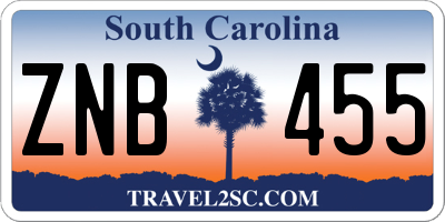 SC license plate ZNB455