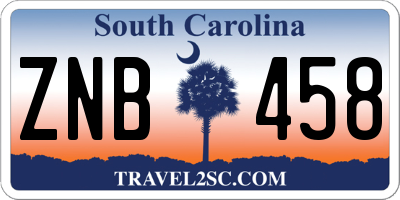 SC license plate ZNB458